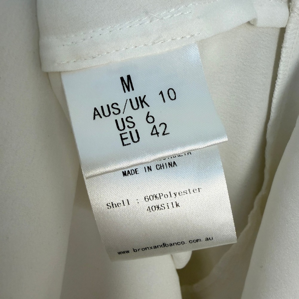 Bronx & Banco White Silk Bedouin Mini Dress M US 6 Bridal Engagement No Belt - Picture 8 of 13